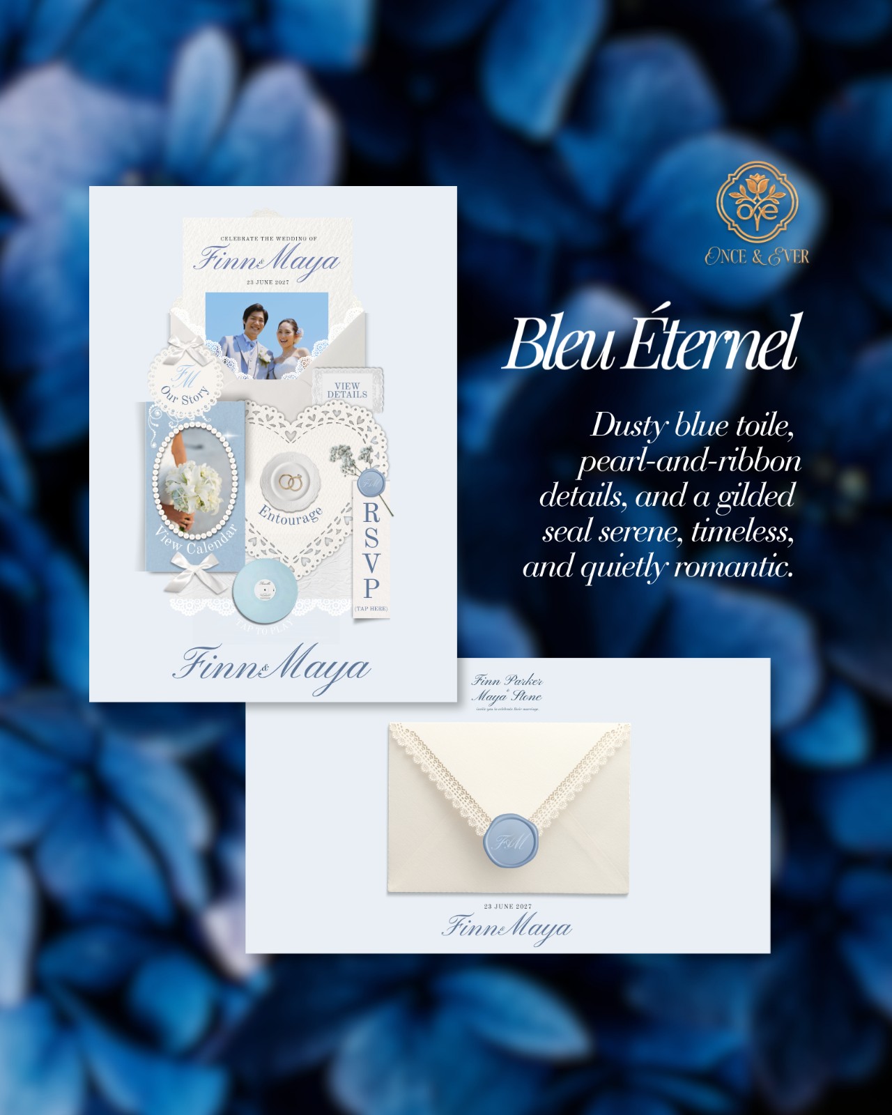 Bleu Éternel &mdash; invitation website preview 3