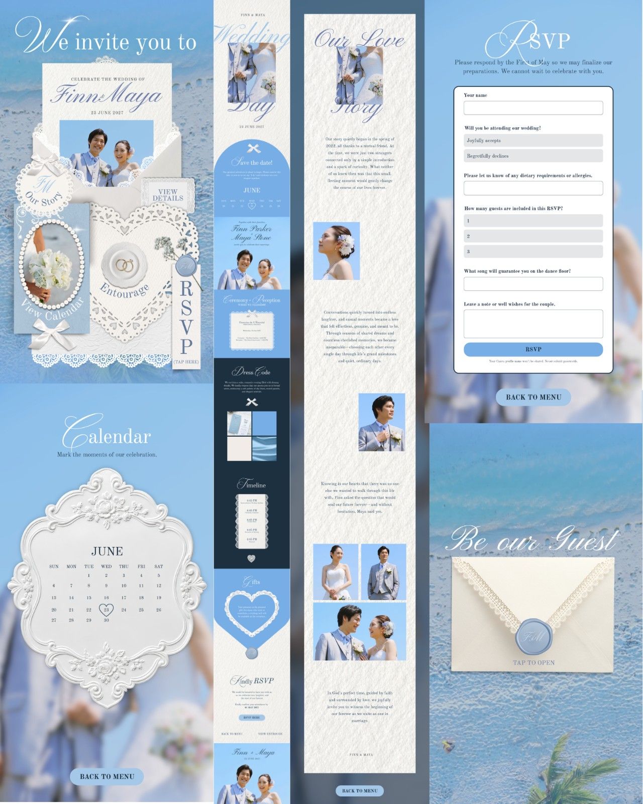 Bleu Éternel &mdash; invitation website preview 4