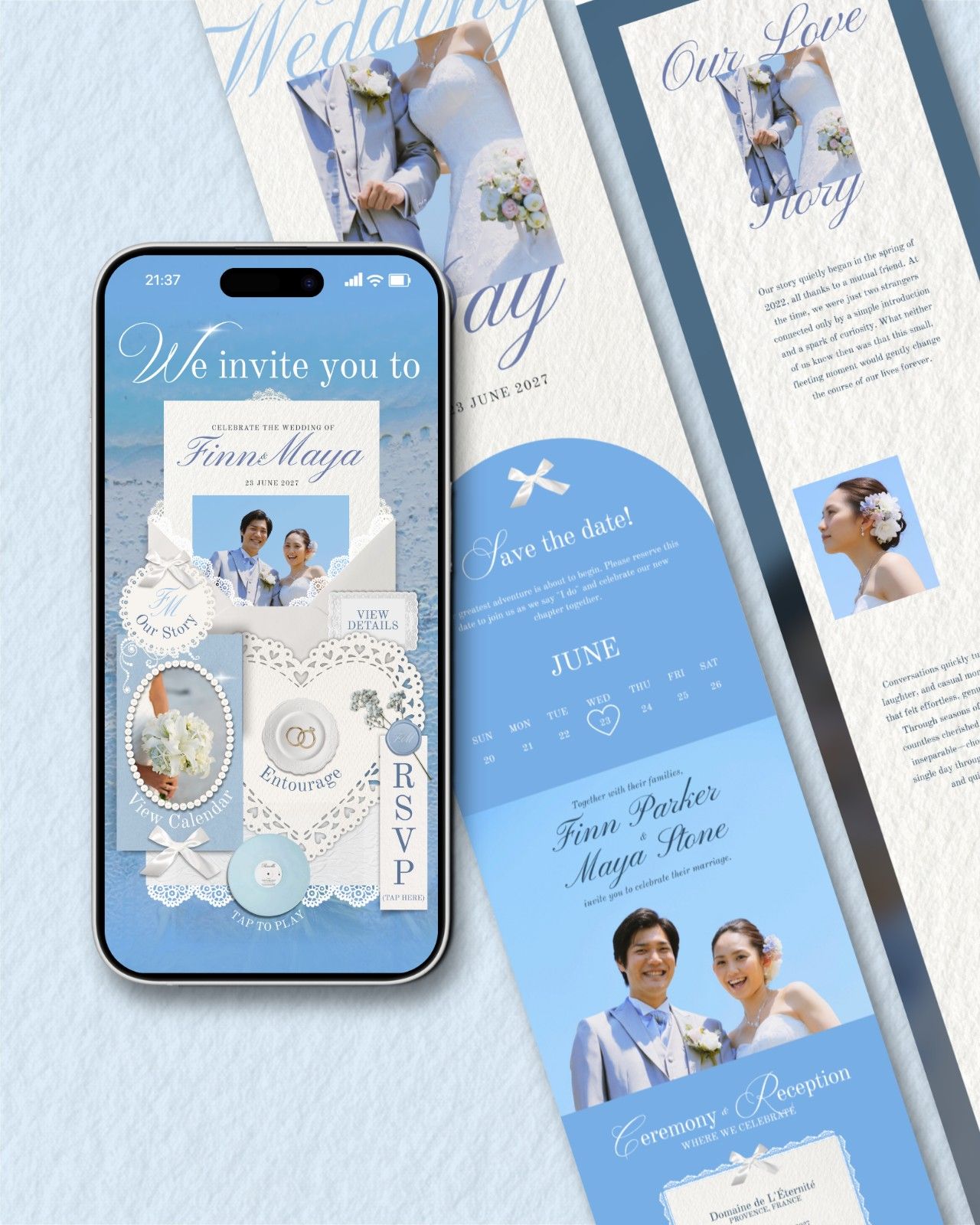 Bleu Éternel &mdash; invitation website preview 6