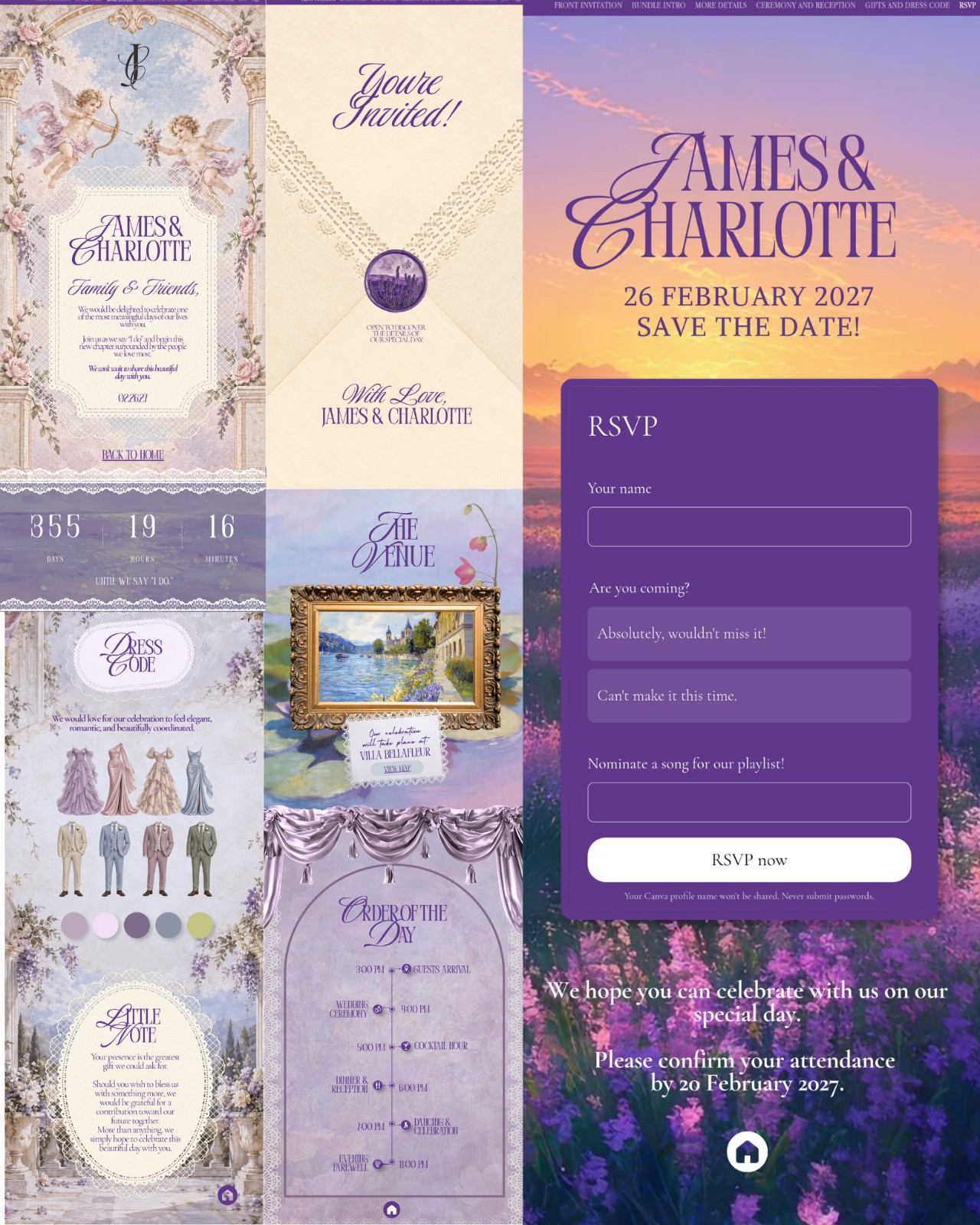 Purple Reverie &mdash; invitation website preview 3